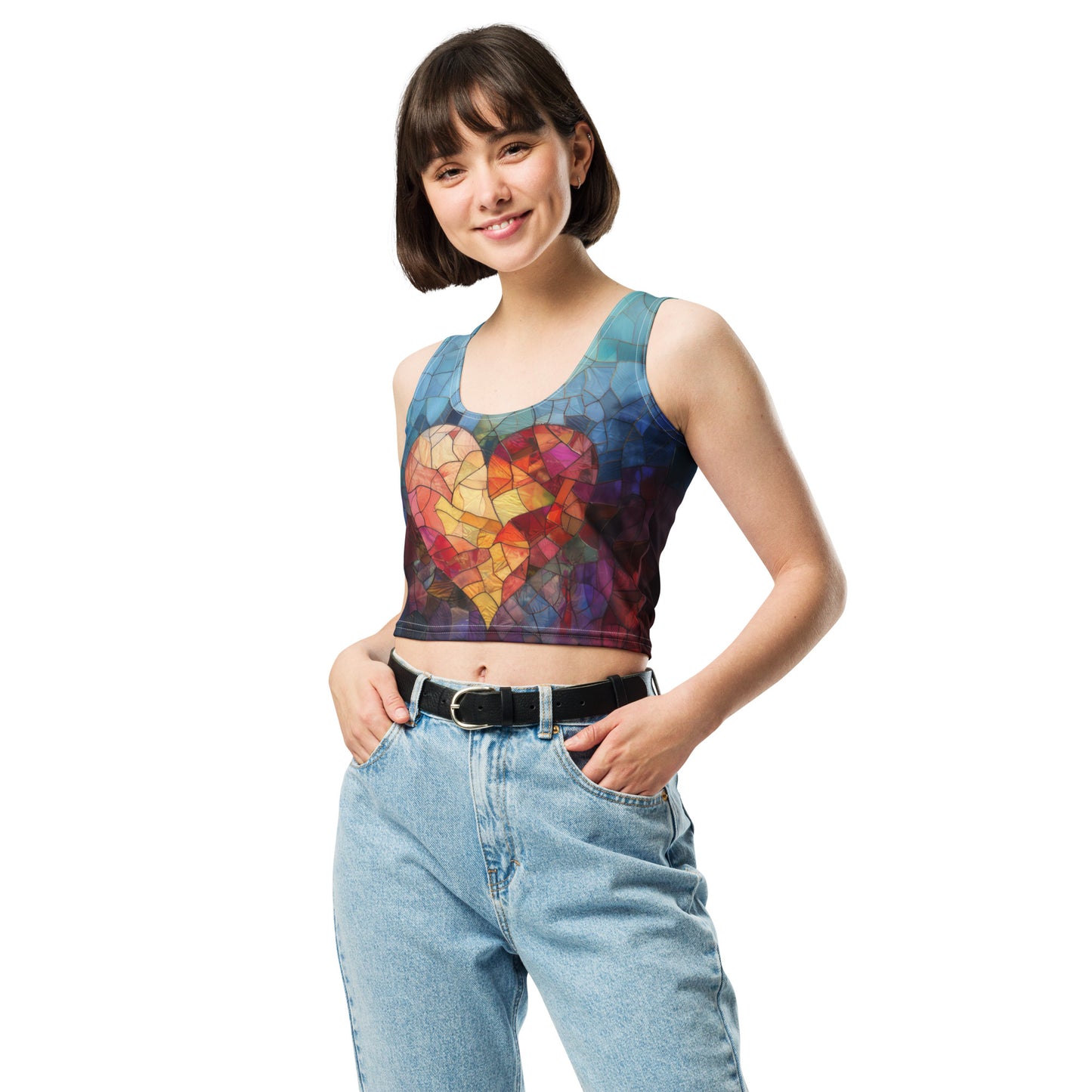 Story Apparel: "The Art & Science of Mending Fragile Glass" Women's Crop Top