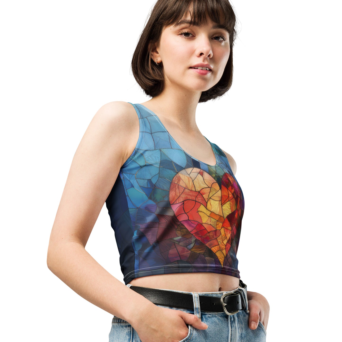 Story Apparel: "The Art & Science of Mending Fragile Glass" Women's Crop Top