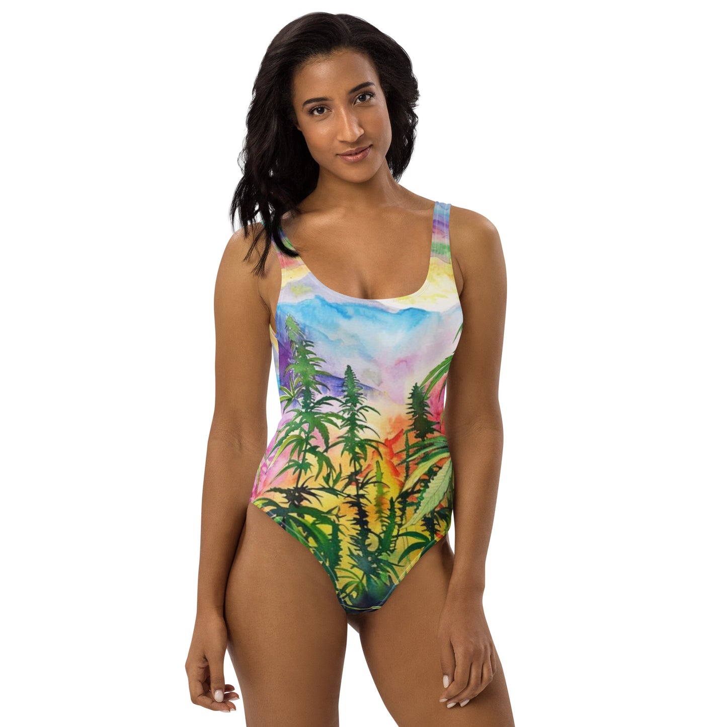 Therapy Swimsuit: Cannabis Promotes Beauty - One-Piece Swimwear
