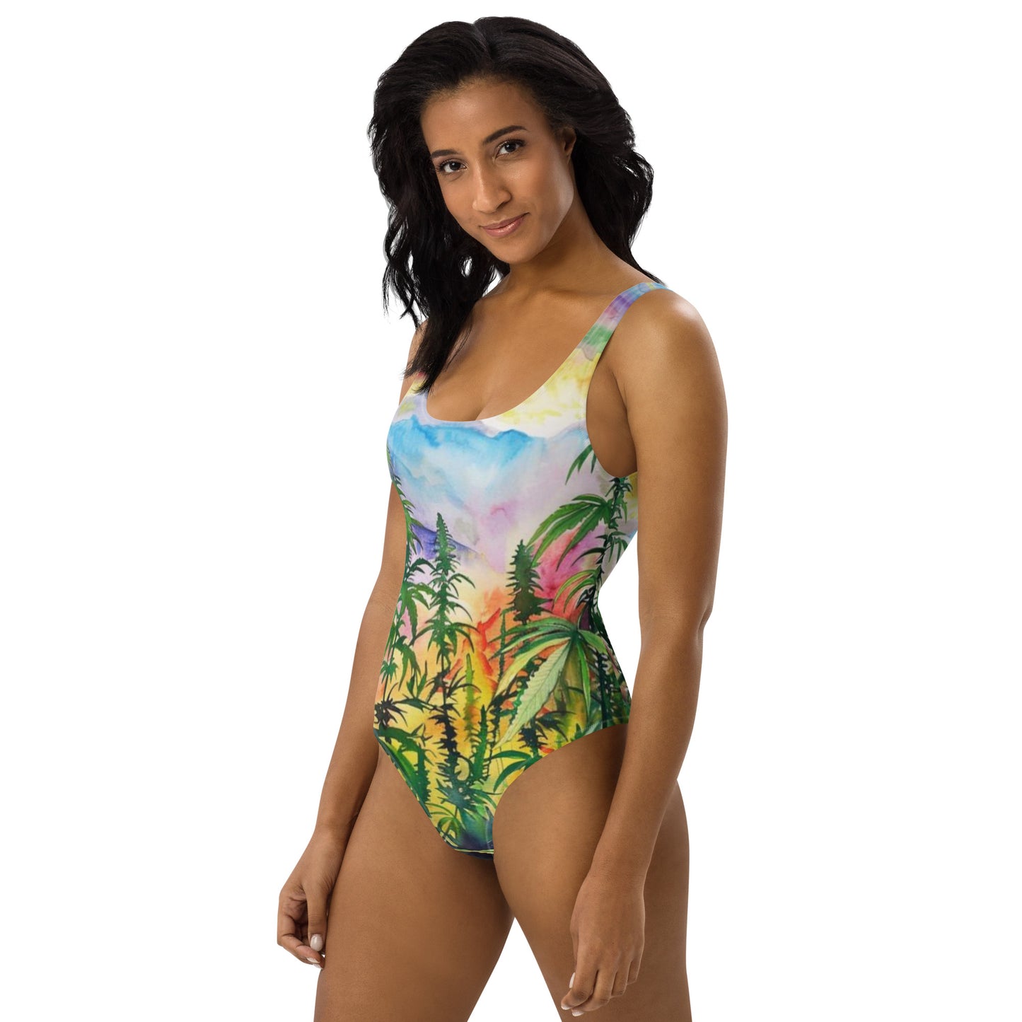 Therapy Swimsuit: Cannabis Promotes Beauty - One-Piece Swimwear