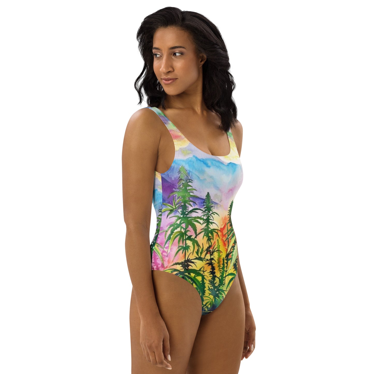 Therapy Swimsuit: Cannabis Promotes Beauty - One-Piece Swimwear