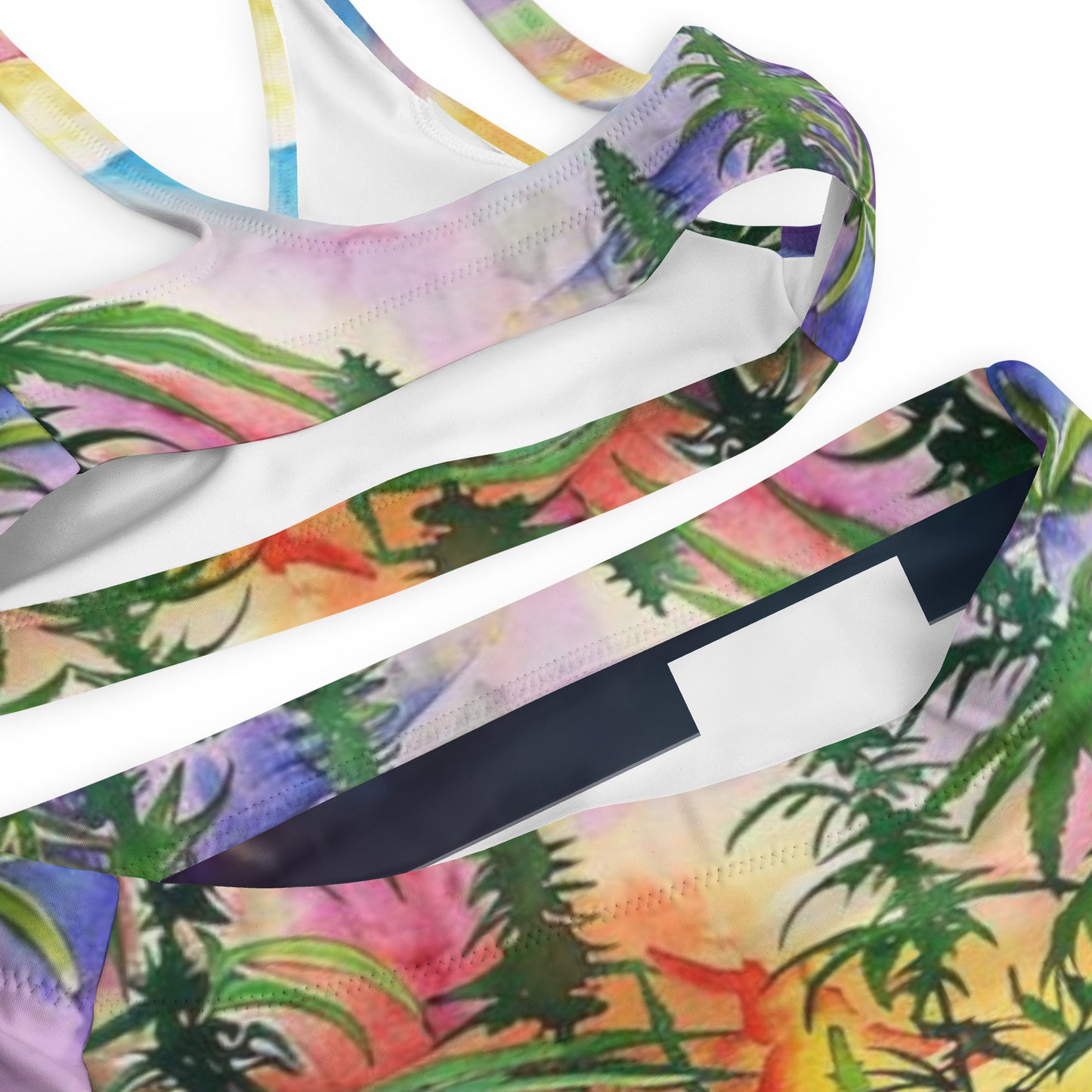 Therapy Swimsuit: Cannabis Promotes Beauty - Recycled High-Waisted Bikini