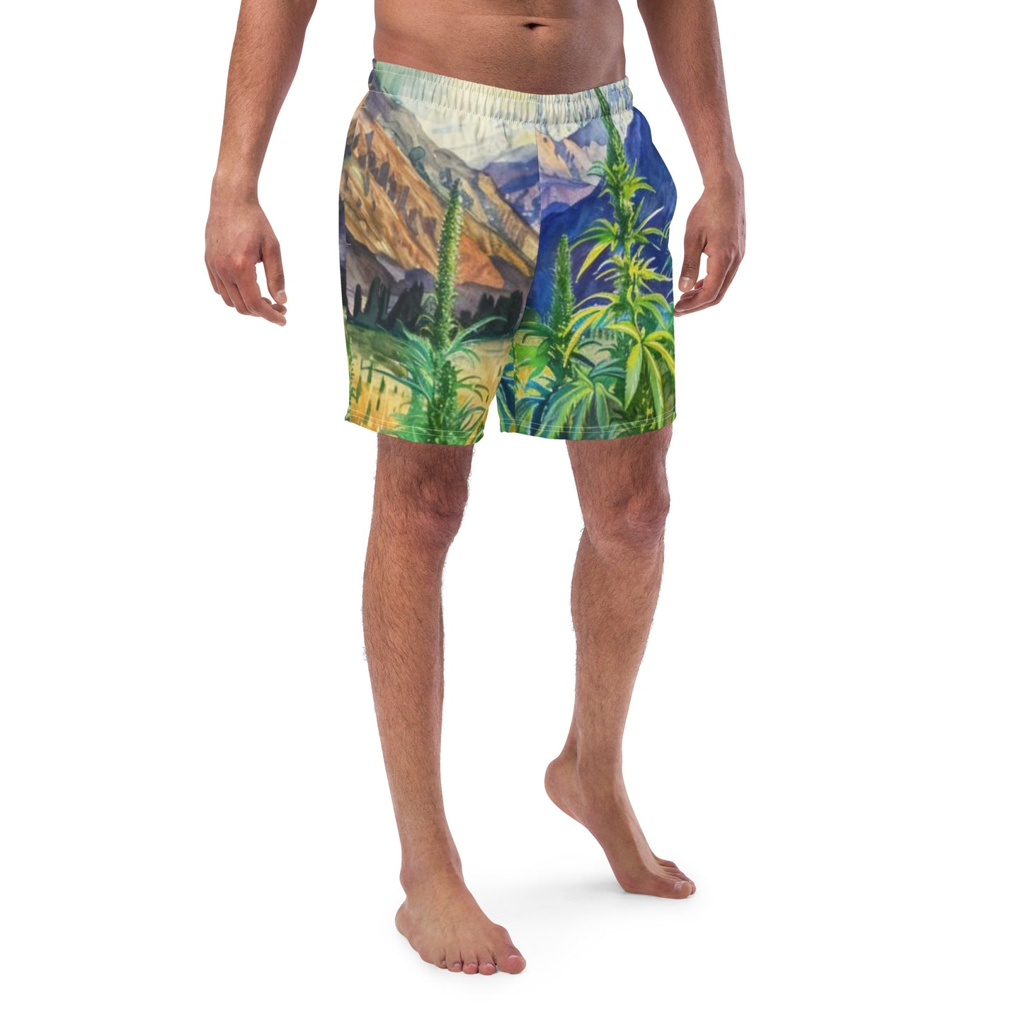 Therapy Swimsuit: Cannabis Elevates Love and Creation - Men's Swim Trunks