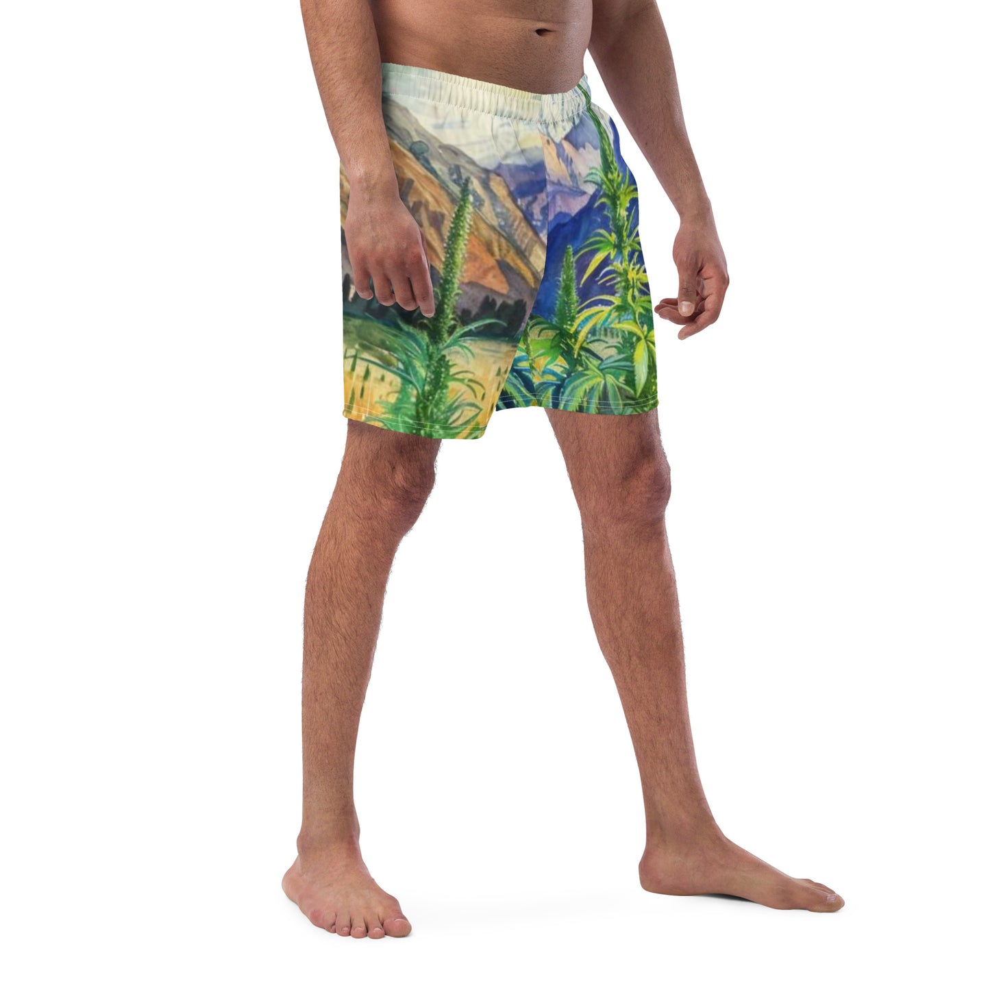 Therapy Swimsuit: Cannabis Elevates Love and Creation - Men's Swim Trunks