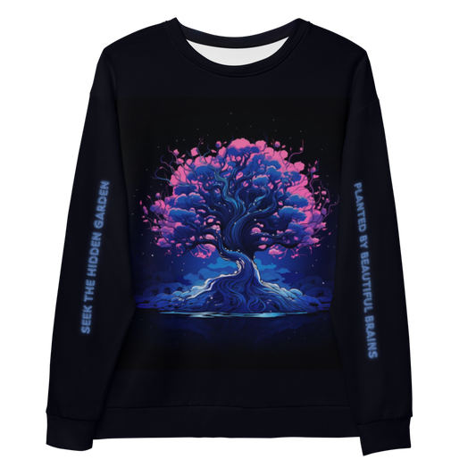 Story Apparel: Seek the Hidden Garden Planted by Beautiful Brains - Unisex Sweatshirt - Support Neurodivergence