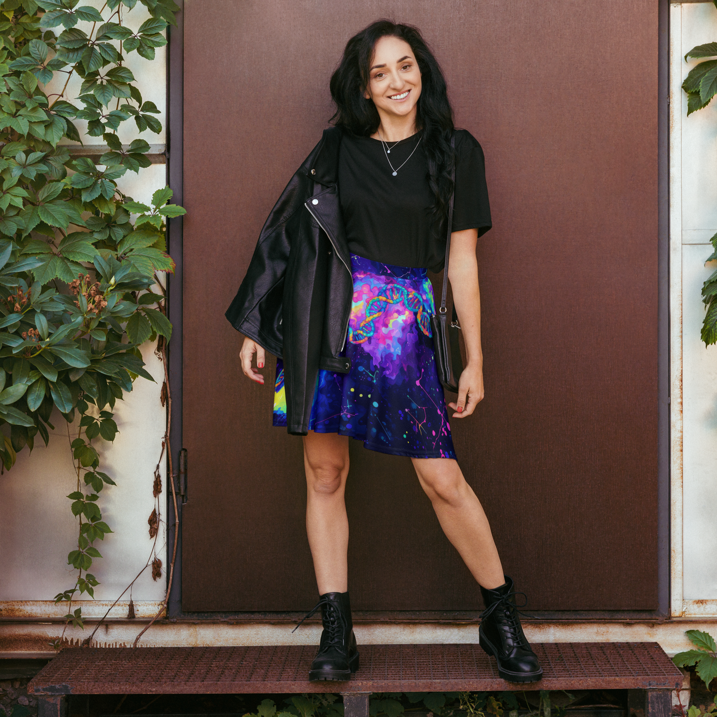 DNA Strands Biology Skater Skirt – A Fun Fusion of Science and Style