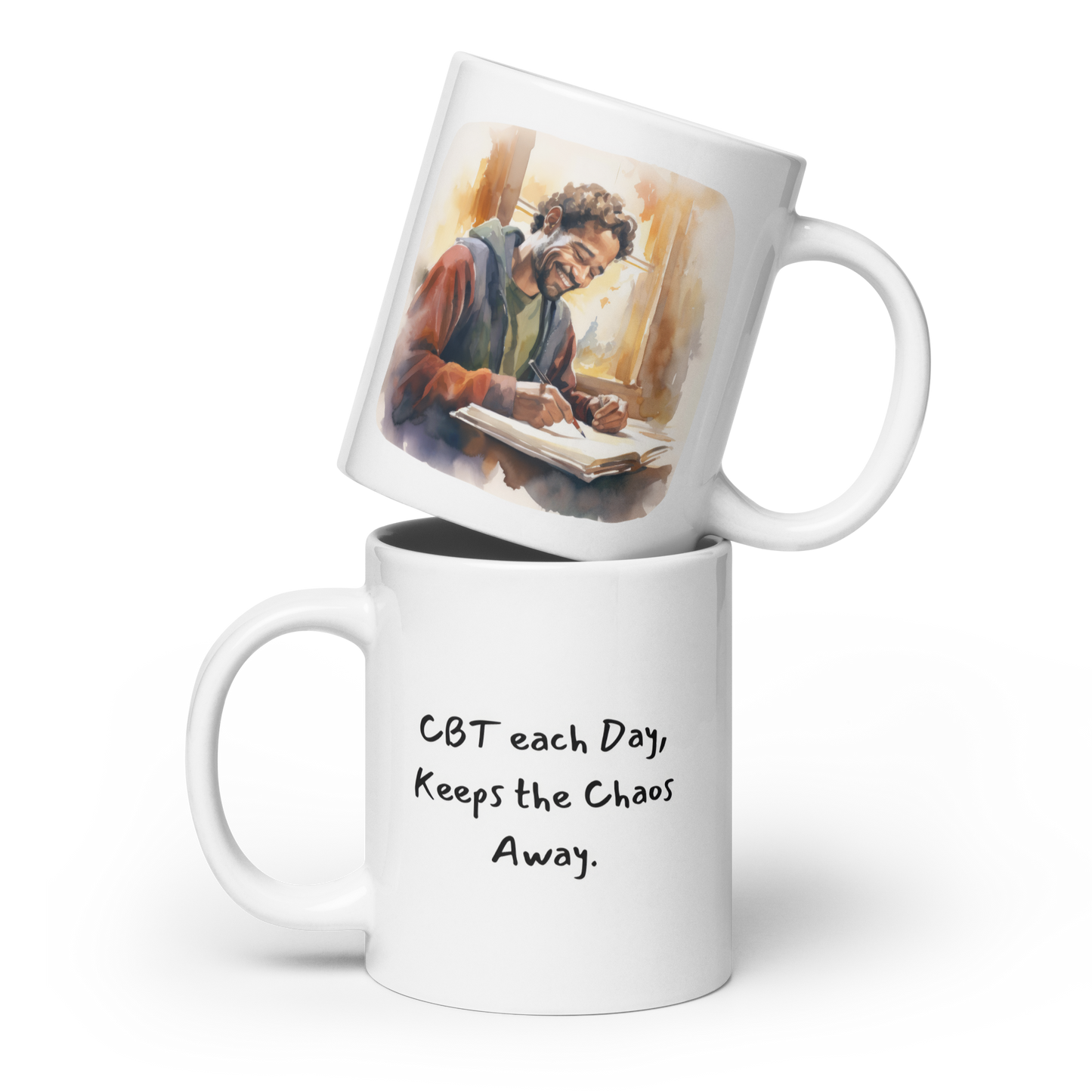 Therapy Mug: CBT Each Day, Keeps the Chaos Away - Reminder to Use Cognitive Behavioral Therapy Practices