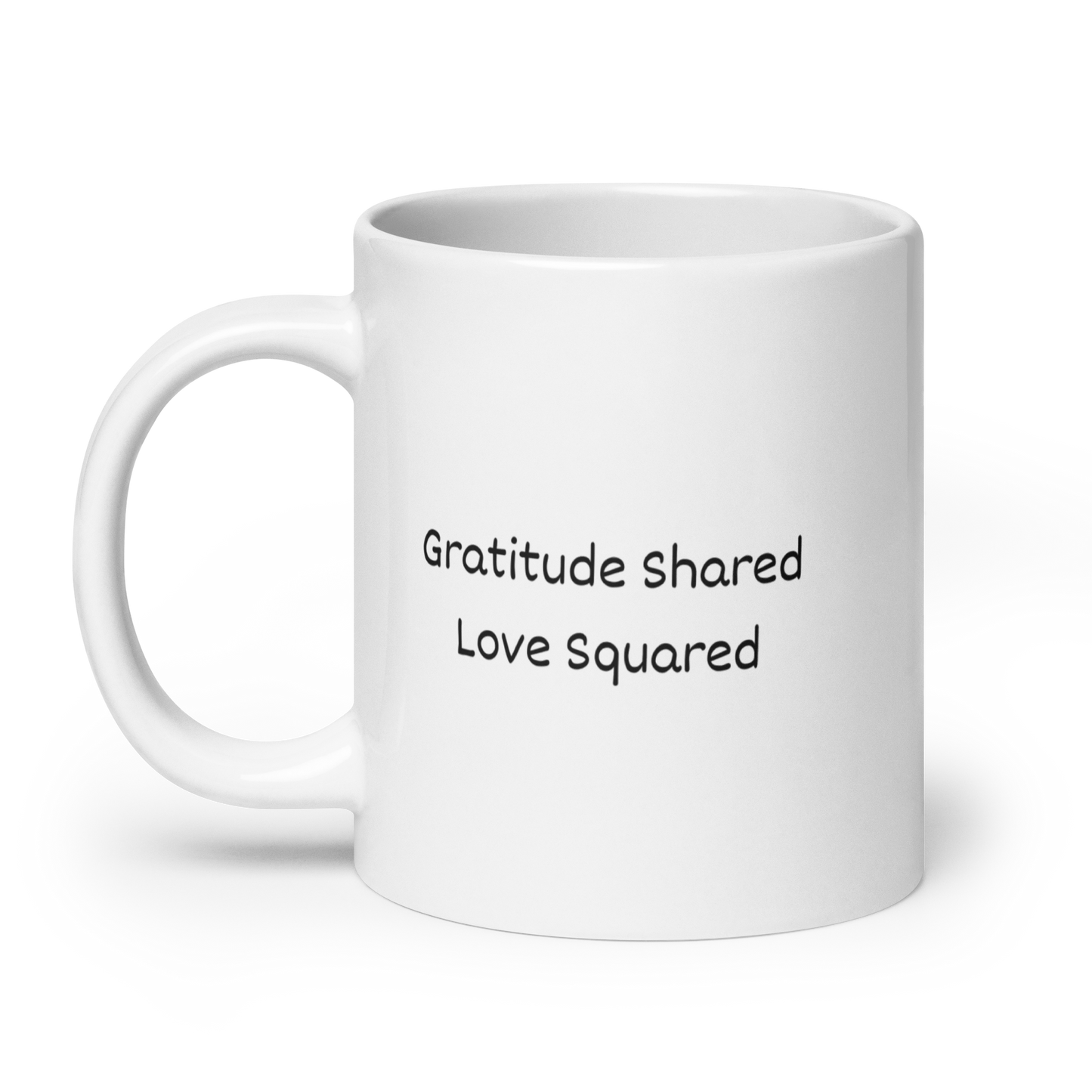 Therapy Mug: "Gratitude Shared, Love Squared" - Reminder to Use Fondness & Admiration Practices